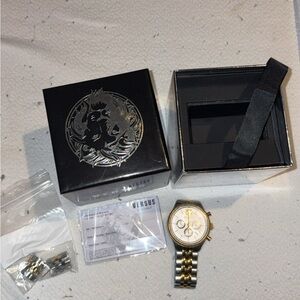 Versace Gold and Silver Watch Timeless Elegance with Versace glasses